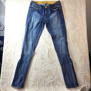 Pepe Jeans London Skinny Jeans Women’s 30 medium blue Wash gold accent buttons